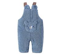 Generisch Trapo de bebé para niños y niñas de invierno con patrón de peto, mono para bebé, azul, 6-12 meses
