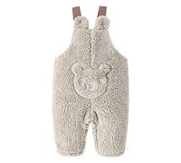 Generisch Trapo de bebé para niños y niñas de invierno con patrón de peto, mono para bebé, gris, 3-6 meses