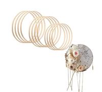 Generisch Traumfänger Ringe Holzringe zum Basteln Floral Hoop Makramee Craft Hoop Ringe, Dream Catcher Bambusringe Holz Bamboo, Ringes Makramee Ringes Floral Craft, Bambus-Blumenreifen