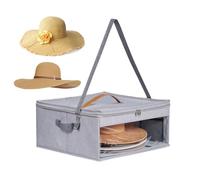 Generisch Travel Hat Box, Large Capacity Hat Suitcase with Zippered Lid and Double Handles, Headwear Storage Organizer for Men, Women, Family, & Friends on the Go, Outdoor Indoor