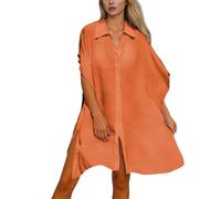 Generisch Túnica de playa para mujer, verano, tallas grandes, poncho de playa, vestido de playa, túnica bohemia, ropa de playa, elegante, manga larga, bikini para vacaciones en la playa, senderismo