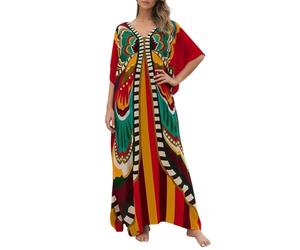 Generisch Túnica de playa para mujer, verano, tallas grandes, vestido de playa, poncho de playa, túnica elegante, bohemia, ropa de playa, bikini de manga larga, para vacaciones en la playa, senderismo