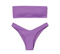 Generisch Two Control Swimwear Tummy Women's Piece Taillierter High Bikini Swimwears Tankinis Set Swimwears Tankinis Set 2025 Mujer, morado, L