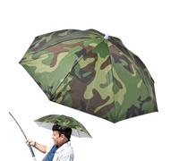 Generisch Umbrella Hat, Sports Head Umbrella, Automatic Sunshade Hat with Elastic Strap Design, Foldable UV Protection Headwear for Outdoor Beach Hiking Camping Gardening Fishing, Camuflaje color