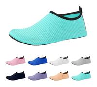 Generisch Unisex Badeschuhe Schwimmschuhe Wassersportschuhe, schnell Trocknend rutschnend leicht, rutschfest Badeschuhe für Herren Damen, rainalöcher schnell Trocknend, verde, 44 EU