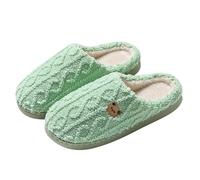 Generisch Unisex Casual and Fashionable Plush Cute Thick Warm Home Slippers uziert Damen Schuhe 38, verde, 40 EU