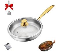 Generisch Upgrade Tovara Titanium Pro - Sartén Tovara, sartén de titanio martillada con asas doradas de lujo, sartén de titanio antiadherente resistente a los arañazos, apta para lavavajillas (con