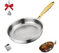 Generisch Upgrade Tovara Titanium Pro, sartén Tovara, sartén de titanio martillada con lujosos mangos dorados, sartén de titanio antiadherente resistente a los arañazos, apta para lavavajillas (sin