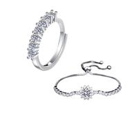 Generisch Valentin - Pulsera de la abuela varios clásica, estilo tirador, pulsera natural, regalo colores anillos, One Size*1+One Size*1, Cobre