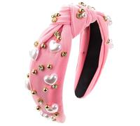 Generisch Valentine's Day Women's and Girls' Knotted Bow Headbands and Fashionable Hair Accessories Sportstantband Männer, Rosa., Talla única
