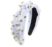 Generisch Valentine's Day Women's and Girls' Knotted Bow Headbands and Fashionable Hair Accessories Sportstantband Männer, Blanco, Talla única