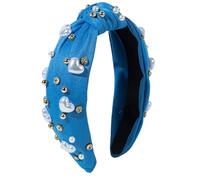 Generisch Valentine's Day Women's and Girls' Knotted Bow Headbands and Fashionable Hair Accessories Sportstantband Männer, azul, Talla única