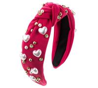 Generisch Valentine's Day Women's and Girls' Knotted Bow Headbands and Fashionable Hair Accessories Sportstantband Männer, Rosa intenso., Talla única