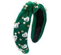 Generisch Valentine's Day Women's and Girls' Knotted Bow Headbands and Fashionable Hair Accessories Sportstantband Männer, verde, Talla única