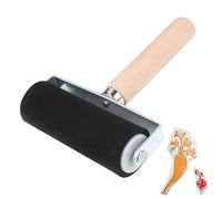 Generisch Valz de goma para manualidades, rodillo de estampación con mango de madera, herramienta de estampación y aplicador de color para técnicas de impresión sobre papel pintado y arte
