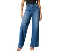 Generisch Vaqueros de pierna ancha con costura delantera. Jeans de pierna ancha en la parte delantera. Cintura alta elástica. Pantalones blancos para mujer, medicina, tallas grandes, azul, 4XL