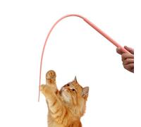 Generisch Varita mágica en de cola de ratón, varilla de silicona para gatos, juguete interactivo para gatos para ejercicios de juego de gatos en interiores