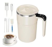 Generisch Vaso agitador automático - Vaso mezclador automático de 400 ml con indicador de temperatura | Vaso mezclador eléctrico para café, para casa, oficina, viajes, chocolate caliente y leche