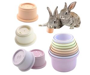Generisch Vaso apilable de enriquecimiento, 8 Unidades, Juguete de Conejo, Colorido, Vasos de Animales, Diferentes tamaños, Juego de Oculto para Conejos y erizos