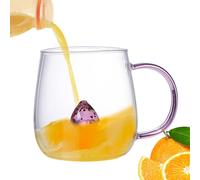 Generisch Vaso de cristal de cristal - Vaso 3D con diseño de fresa | Taza de deseos única | Taza de cristal multiusos estética para café, té o zumo | dulce regalo para amigos y seres queridos