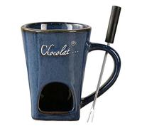 Generisch Vaso para fondue de chocolate, 130 ml, caquelón con tenedor, 130 ml, hierro fundido de cerámica, ideal para el hogar, cocina, restaurantes, camping, adultos, Laa
