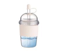 Generisch Vaso para zumo de 520 ml, tapa de silicona estética, reutilizable