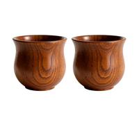 Generisch Vasos de madera - 2 vasos hechos a mano de madera - Taza hecha a mano - Tanto para cafetería mostrador café té espresso latte vino leche como también para cocina, comedor y fiesta
