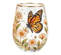 Generisch Vasos transparentes para beber | Vaso de cocina con diseño de mariposa y flor | Taza de café grande - Para mujeres, mamá, madre, esposa, hogar, oficina, cafetería, cumpleaños, vacaciones