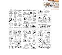 Generisch Velas tatuajes navideñas, 6 unidades, velas, tatuajes de Navidad, pegatinas para velas, pegatinas navideñas, para velas, manualidades, decoración para Adviento, mesa de fiesta e invierno