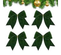 Generisch Velvet Christmas Bows | 4 piezas grandes decoraciones de vacaciones | de de árbol de Navidad | para Wreath Door Wall Window Stairs Fence Fireplace Home Office Wedding Party