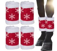 Generisch Vendas de invierno para hueso - 4 vendas de Navidad para piernas de caballo, que añaden espíritu festivo y festivo. Vendas cálidas para piernas de caballo, para equitación, desfiles, etc