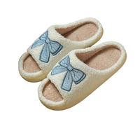 Generisch Verano 2026 Tendencia Cómodas Zapatillas con Lazo para Mujer - Pantuflas de Interior Ligeras con Diseño de Dibujos Animados Ideal para Vacaciones Diarias, Blanco, 36 EU