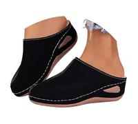 Generisch Verano 2026 Tendencia Pantuflas de invierno para interiores y exteriores, piel sintética con material interior forrado, suela cómoda, tacón inclinado, cálidas, zapatillas femeninas