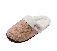 Generisch Verano 2026 Tendencia Zapatillas de Mujer con Aislamiento Invierno Punta Cerrada - Suela Plana, Cómodas Pantuflas para Mujer (Caqui, 43)