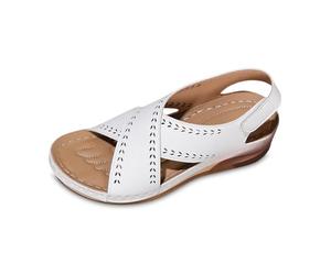 Generisch Verano Comercio Exterior Cuelga Con Europa Y Estados Unidos Sandalias De Color Sólido Hueco Ligero Sandalias Zapatillas, Blanco, 39 EU