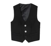 Generisch Verano cosas chicos chaleco formal traje con 4 botones para niños pequeños niños camisa con chaleco niños, Negro , 7-8 años