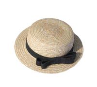 Generisch Verano Padres-Niño Mujeres Bebé Niños Niñas Playa Arco Paja Flat Brim Sun Cap, c, talla única