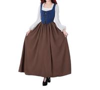 Generisch Verde Vestidos Medievales Para Mujeres Vestido Padres Niño Rendimiento Vestido Medieval Monedero, marrón, M