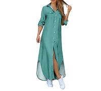 Generisch Vestido camisero con botones, verde menta, 5XL