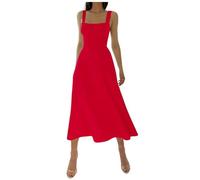 Generisch Vestido casual para mujer, color sólido, con tirantes gruesos, corte estrecho, para una elegancia elegante en la vida cotidiana ocasiones especiales, RD2., L