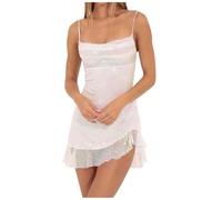 Generisch Vestido corto de tirantes delgados para mujer, vestido de cóctel, vestido de fiesta, con lentejuelas, Oktoberfest, brillante, vestido de graduación, sexy, minivestido envolvente, elegante
