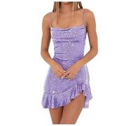 Generisch Vestido corto de tirantes delgados para mujer, vestido de cóctel, vestido de fiesta, con lentejuelas, Oktoberfest, brillante, vestido de graduación, sexy, minivestido envolvente, elegante