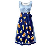 Generisch Vestido de baile de alta costura atemporal con lazo elegante vestido largo entallado para fiestas de cerveza francesa, estilo festivo, azul oscuro, XXL