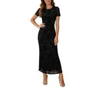 Generisch Vestido de encaje para mujer, vestido maxi que realza la figura, sexy, vestido de fiesta, apretado, elegante, informal, suave, para salón, largo, vestido de dama de honor, vestido de noche