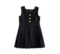 Generisch Vestido de fiesta para niñas con diseño de bloques de colores y encaje, tutú para niños pequeños, Negro , 3-4 años