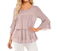 Generisch Vestido de lentejuelas informal tejido de mezcla de punto con mangas fluidas para un uso diario cómodo, RD2., XL