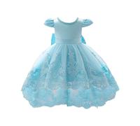 Generisch Vestido de malla con estilo pequeño vestido de princesa para celebrar todos los días, azul celeste, 4-5 años