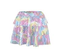 Generisch Vestido de Navidad para carnaval, disfraz de Año Nuevo, falda de coro para niñas, falda de lunar con lentejuelas, falda plisada, disfraz de princesa, cosas de cumpleaños para niños (blanco