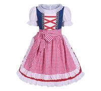 Generisch Vestido de niña de manga corta para niña, vestido de cerveza, vestido de rendimiento etapa, vestido de cuadros para niña (rosa caliente, 9-10 años)