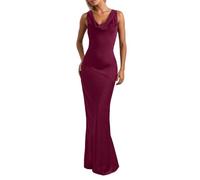 Generisch Vestido de noche largo para mujer, vestido de invitado de boda, ajustado a la figura, sin mangas, vestido de verano sin espalda, vestido de verano, vestido de fiesta, vestido de verano